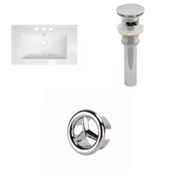 American Imaginations AI-21517 32-in. W 3H8-in. Ceramic Top Set In White - Overflow Drain Incl.