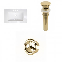 American Imaginations AI-21547 24.25-in. W 3H4-in. Ceramic Top Set In White - Overflow Drain Incl.