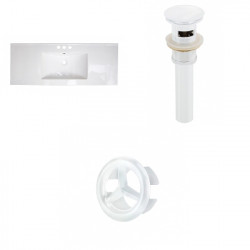 American Imaginations AI-21559 48-in. W 3H4-in. Ceramic Top Set In White - Overflow Drain Incl.
