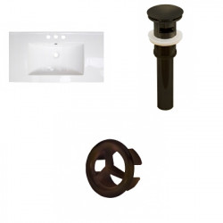 American Imaginations AI-21612 32-in. W 3H4-in. Ceramic Top Set In White - Overflow Drain Incl.