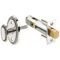 Omnia 065 Traditional Privacy Bolt Set w/ Oval Beaded Turnpiece - Solid Brass