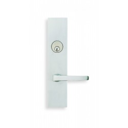 Omnia 12036 Modern Exterior Mortise Entrance Lever Lockset w/ Plate - Solid Brass