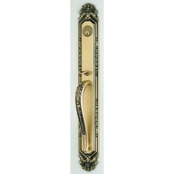 Omnia AMAGANSETT Ornate Exterior Mortise Entrance Handleset Lockset - Solid Brass