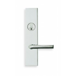 Omnia 12368 Modern Exterior Mortise Entrance Lever Lockset w/ Plate - Solid Brass