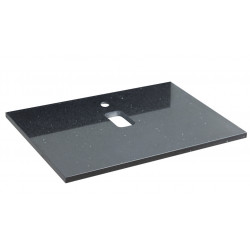 American Imaginations AI-20314 24-in. W 18.3-in. D Quartz Top In Black Galaxy Color For 1 Hole Faucet