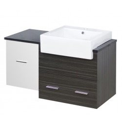 American Imaginations AI-19591 36.75-in. W 18-in. D Modern Wall Mount Plywood-Melamine Vanity Base Set Only In White-Dawn Grey