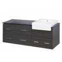 American Imaginations AI-19606 57.75-in. W 18-in. D Modern Wall Mount Plywood-Melamine Vanity Base Set Only In Dawn Grey