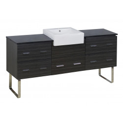 American Imaginations AI-19622 69.25-in. W 18-in. D Modern Wall Mount Plywood-Melamine Vanity Base Set Only In Dawn Grey