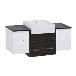 American Imaginations AI-19627 50.75-in. W 18-in. D Modern Wall Mount Plywood-Melamine Vanity Base Set Only In White-Dawn Grey
