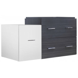 American Imaginations AI-19834 37.25-in. W 17.8-in. D Modern Wall Mount Plywood-Melamine Vanity Base Set Only In White-Dawn Grey