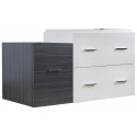 American Imaginations AI-19836 37.25-in. W 17.8-in. D Modern Wall Mount Plywood-Veneer Vanity Base Set Only In White-Dawn Grey