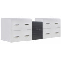 American Imaginations AI-19839 60.5-in. W 17.8-in. D Modern Wall Mount Plywood-Veneer Vanity Base Set Only In White-Dawn Grey