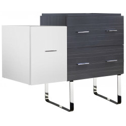 American Imaginations AI-19844 37.25-in. W 18-in. D Modern Plywood-Melamine Vanity Base Set Only In White-Dawn Grey