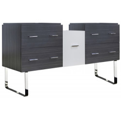 American Imaginations AI-19848 60.5-in. W 18-in. D Modern Plywood-Melamine Vanity Base Set Only In White-Dawn Grey