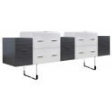 American Imaginations AI-19853 88.5-in. W 18-in. D Modern Plywood-Veneer Vanity Base Set Only In White-Dawn Grey