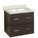 American Imaginations AI-18556 23.75-in. W Wall Mount Dawn Grey Vanity Set For 3H8-in. Drilling White UM Sink