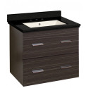 American Imaginations AI-18563 23.75-in. W Wall Mount Dawn Grey Vanity Set For 3H8-in. Drilling Black Galaxy Top Biscuit UM Sink