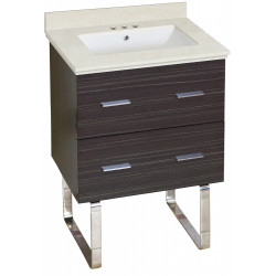 American Imaginations AI-18578 23.75-in. W Floor Mount Dawn Grey Vanity Set For 3H4-in. Drilling White UM Sink