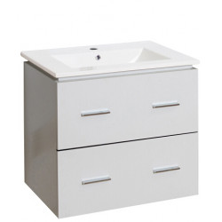 American Imaginations AI-18586 23.75-in. W Wall Mount White Vanity Set For 1 Hole Drilling