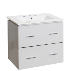 American Imaginations AI-18587 23.75-in. W Wall Mount White Vanity Set For 3H8-in. Drilling