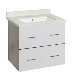 American Imaginations AI-18599 23.75-in. W Wall Mount White Vanity Set For 3H4-in. Drilling White UM Sink