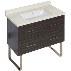 American Imaginations AI-18657 36-in. W Floor Mount Dawn Grey Vanity Set For 3H8-in. Drilling Beige Top White UM Sink