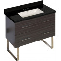 American Imaginations AI-18666 36-in. W Floor Mount Dawn Grey Vanity Set For 3H4-in. Drilling Black Galaxy Top Biscuit UM Sink