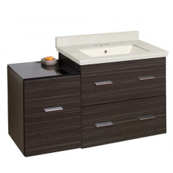 American Imaginations AI-18722 37.75-in. W Wall Mount Dawn Grey Vanity Set For 3H4-in. Drilling Biscuit UM Sink
