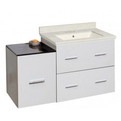 American Imaginations AI-18805 37.75-in. W Wall Mount White Vanity Set For 3H4-in. Drilling Biscuit UM Sink
