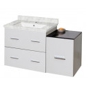 American Imaginations AI-18836 37.75-in. W Wall Mount White Vanity Set For 1 Hole Drilling Bianca Carara Top White UM Sink