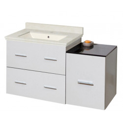 American Imaginations AI-18843 37.75-in. W Wall Mount White Vanity Set For 1 Hole Drilling Biscuit UM Sink
