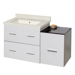 American Imaginations AI-18847 37.75-in. W Wall Mount White Vanity Set For 3H4-in. Drilling Biscuit UM Sink