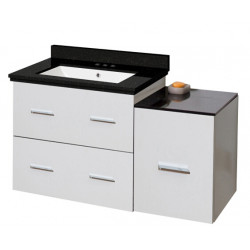 American Imaginations AI-18852 37.75-in. W Wall Mount White Vanity Set For 3H4-in. Drilling Black Galaxy Top White UM Sink