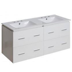 American Imaginations AI-18904 48-in. W Wall Mount White Vanity Set For 3H8-in. Drilling