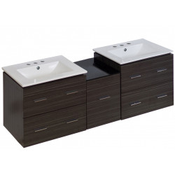 American Imaginations AI-18933 61.5-in. W Wall Mount Dawn Grey Vanity Set For 3H8-in. Drilling