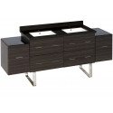 American Imaginations AI-19038 75.5-in. W Floor Mount Dawn Grey Vanity Set For 1 Hole Drilling Black Galaxy Top White UM Sink