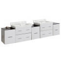 American Imaginations AI-19122 88.5-in. W Wall Mount White Vanity Set For 3H4-in. Drilling Bianca Carara Top White UM Sink