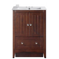 American Imaginations AI-19366 23.75-in. W Floor Mount Walnut Vanity Set For 3H4-in. Drilling