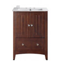 American Imaginations AI-19374 23.75-in. W Floor Mount Walnut Vanity Set For 3H8-in. Drilling