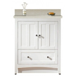 American Imaginations AI-19385 30.5-in. W Floor Mount White Vanity Set For 1 Hole Drilling Beige Top White UM Sink