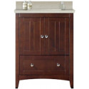 American Imaginations AI-19416 30.5-in. W Floor Mount Walnut Vanity Set For 3H4-in. Drilling Beige Top White UM Sink