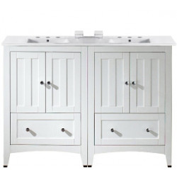 American Imaginations AI-19500 48-in. W Floor Mount White Vanity Set For 3H8-in. Drilling