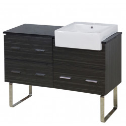 American Imaginations AI-19720 48.75-in. W Floor Mount Dawn Grey Vanity Set For 1 Hole Drilling Black Galaxy Top