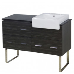 American Imaginations AI-19722 48.75-in. W Floor Mount Dawn Grey Vanity Set For 3H8-in. Drilling Black Galaxy Top