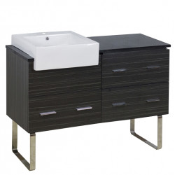 American Imaginations AI-19732 48.75-in. W Floor Mount Dawn Grey Vanity Set For 1 Hole Drilling Black Galaxy Top