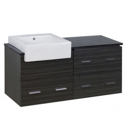American Imaginations AI-19738 48.75-in. W Wall Mount Dawn Grey Vanity Set For 1 Hole Drilling Black Galaxy Top
