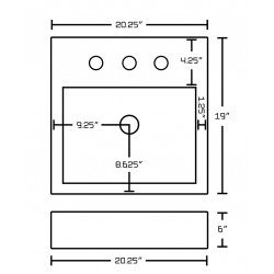American Imaginations AI-19797 76.25-in. W Wall Mount White-Dawn Grey Vanity Set For 3H8-in. Drilling Black Galaxy Top