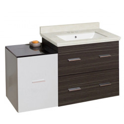American Imaginations AI-19865 37.75-in. W Wall Mount White-Dawn Grey Vanity Set For 3H4-in. Drilling White UM Sink