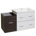 American Imaginations AI-19897 37.75-in. W Wall Mount White-Dawn Grey Vanity Set For 3H4-in. Drilling