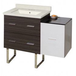 American Imaginations AI-19971 37.75-in. W Floor Mount White-Dawn Grey Vanity Set For 3H4-in. Drilling Biscuit UM Sink